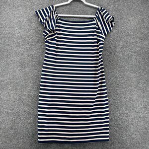 Lauren Ralph Lauren Dress Womens M Blue Striped Shift Preppy Academia Nautica